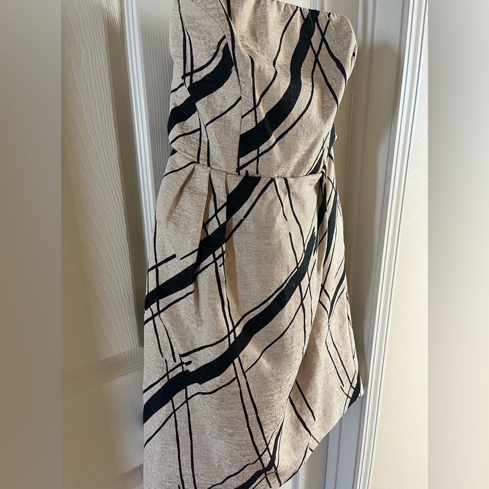 Anthro Girls From Savoy Striped Strapless Dress 10
